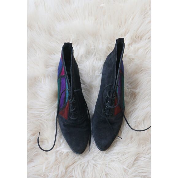 1990's Vintage Skechers Leather Work Boots ~ Women's 6 to 6-1/2 ~ Block Heel - Picture 3 of 10